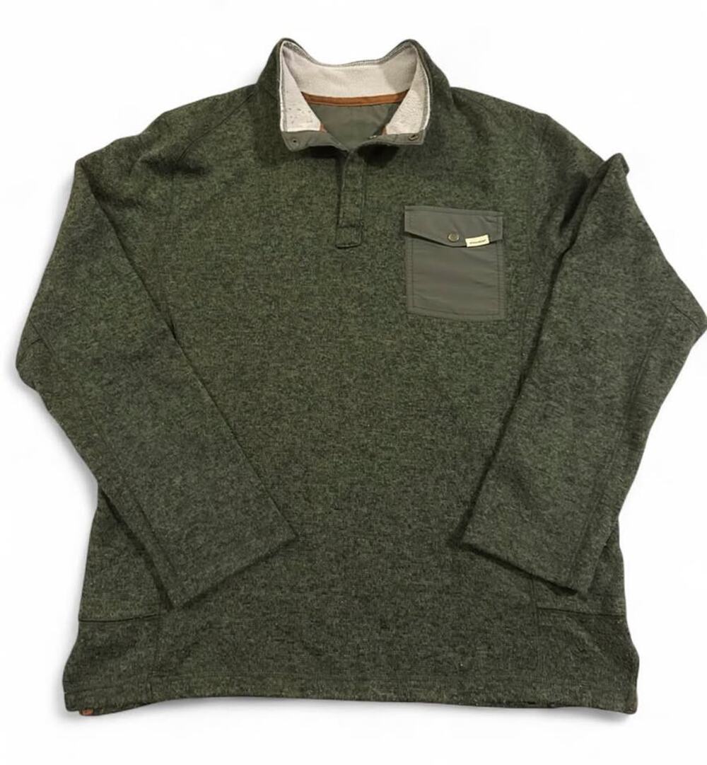 Mens Woolrich Olive Green 1/4 Snap Fleece Pullover